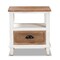 Baxton Studio Glynn Rustic Farmhouse Weathered Two-Tone White and Oak Brown Finished Wood 1-Drawer Nightstand 178-11405-Zoro - alternate 9